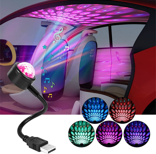Mini USB Music Rhythm Magic Stage Effect Projection Lamp LED Party Disco DJ Stage Light Car Decoration Atmosphere Night Light